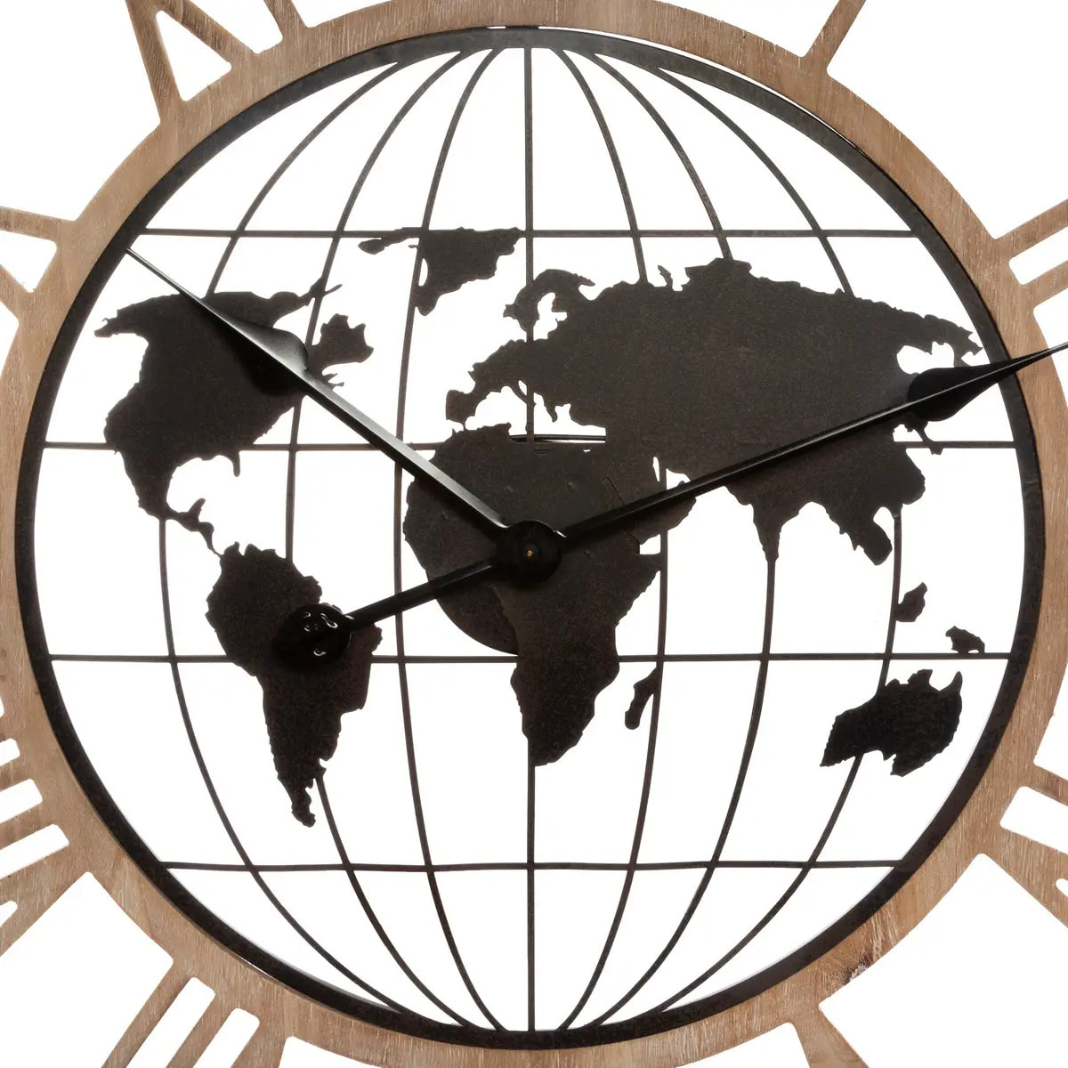 Horloge monde noir D67cm