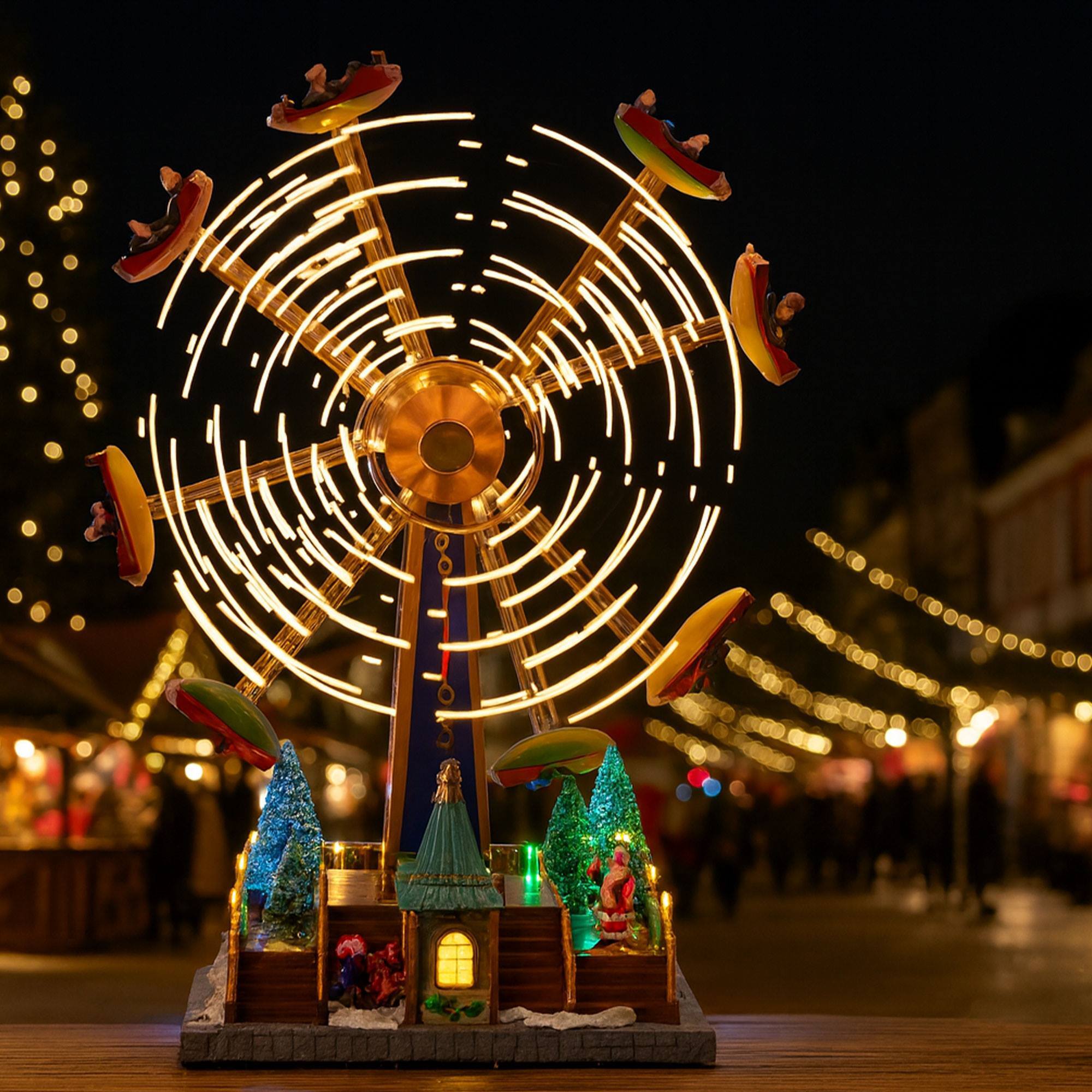 Atracción de feria navideña con led, música y movimiento 36,5x19x47,6cm