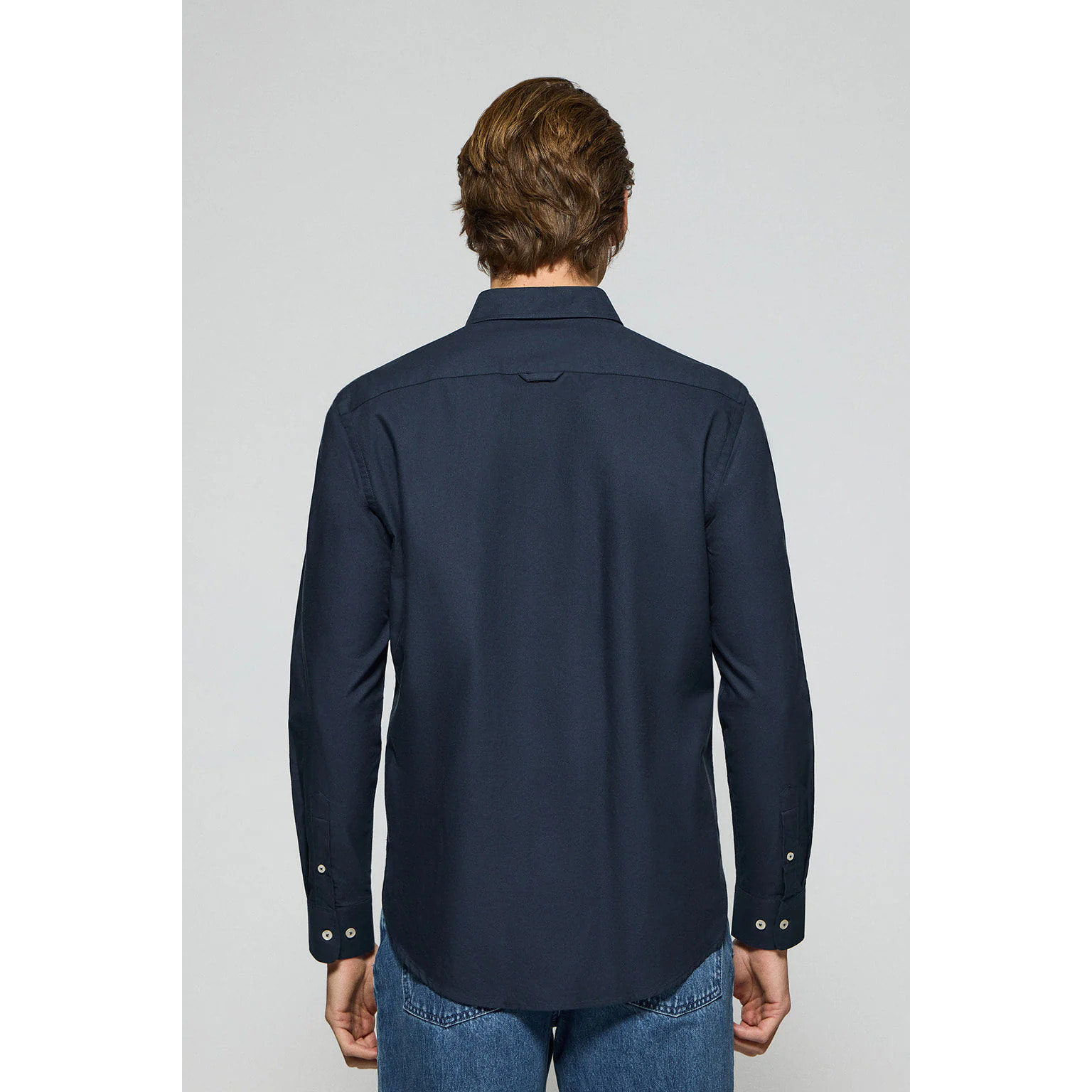 Camisa oxford azul marino con logo bordado Rigby Go