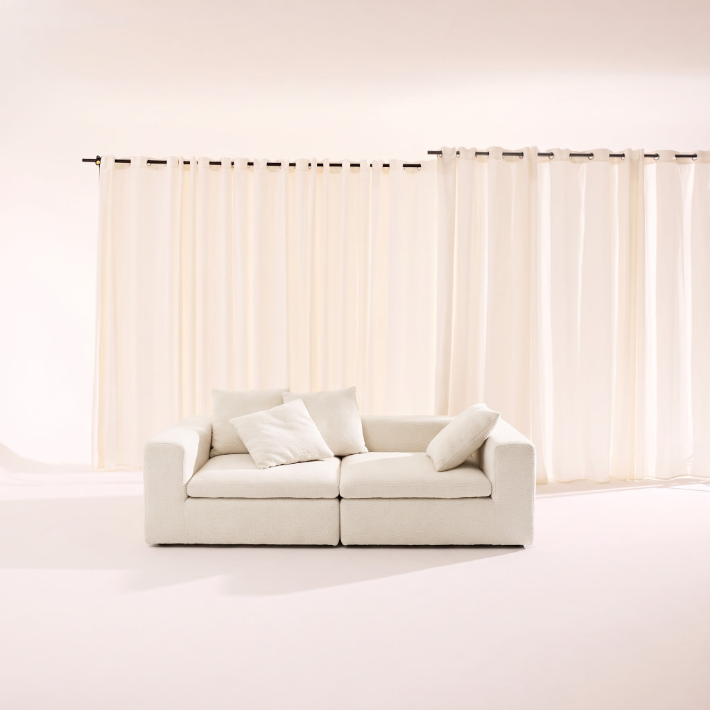 Canapé compressé modulable tissu chenille 3 places MOVI