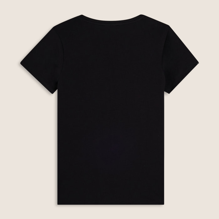 T-shirt con scritta Glamour in glitter