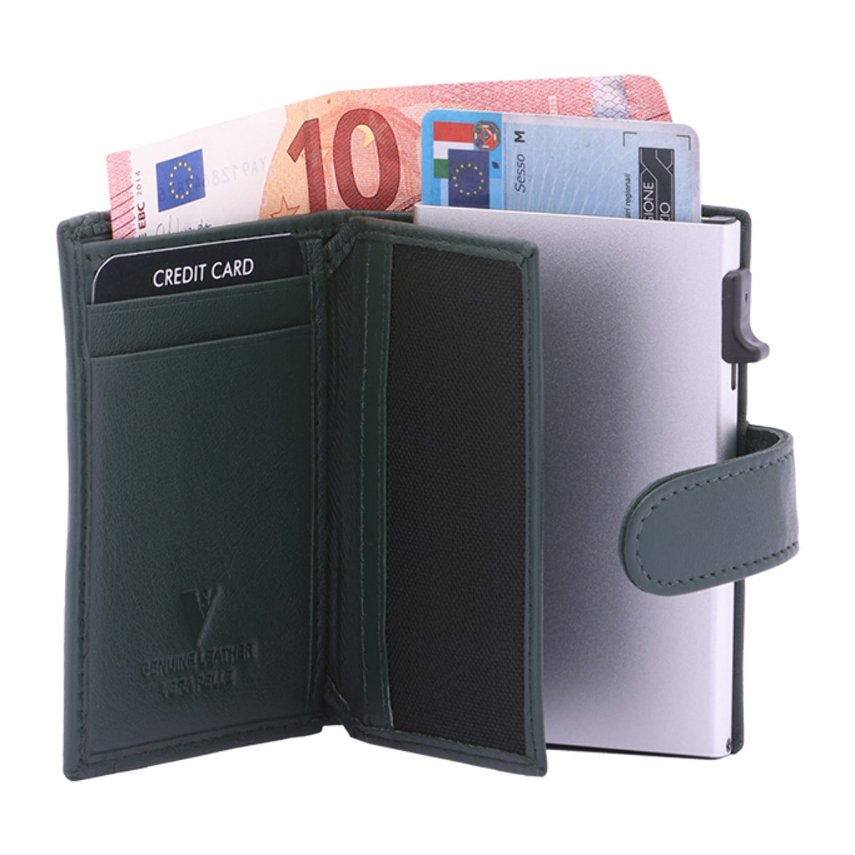 Portafoglio  da uomo In Vera pelle Made in Italy 7,5x10x2,5 cm