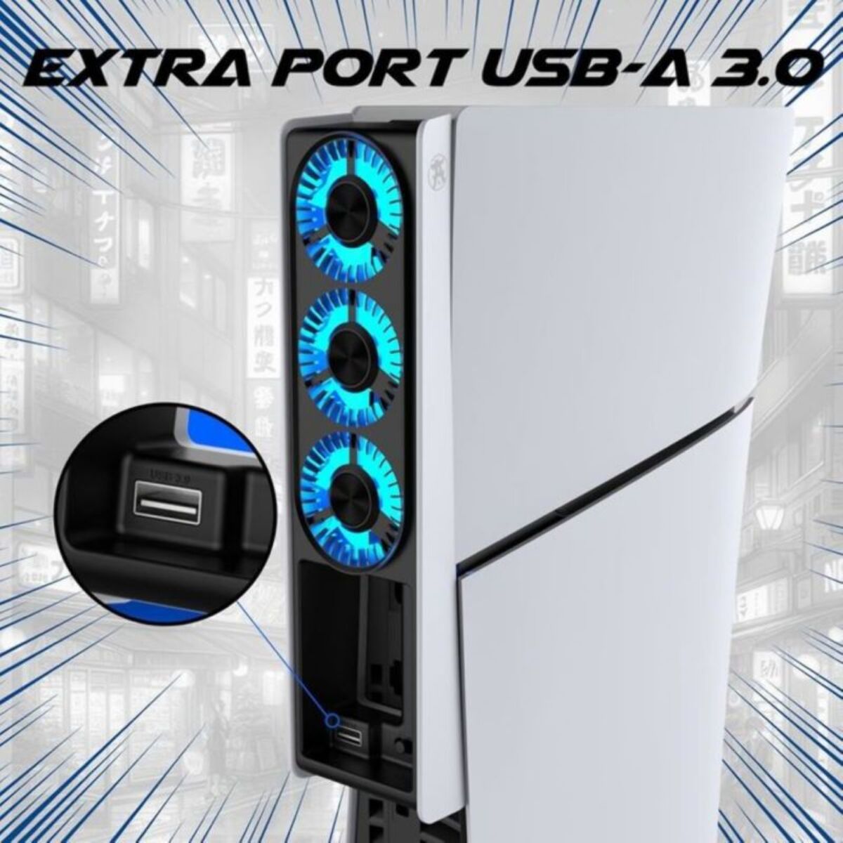 Support console AKUMA VENTILATEUR CYBER W02 LED
