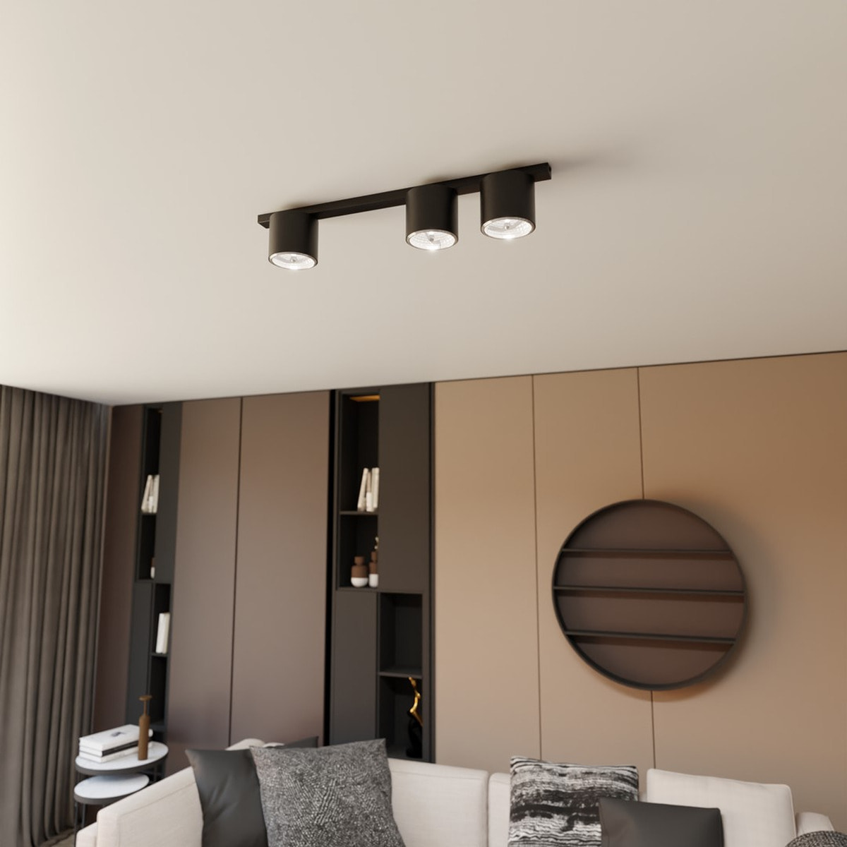 Faretto da soffitto Nano in acciaio nero
