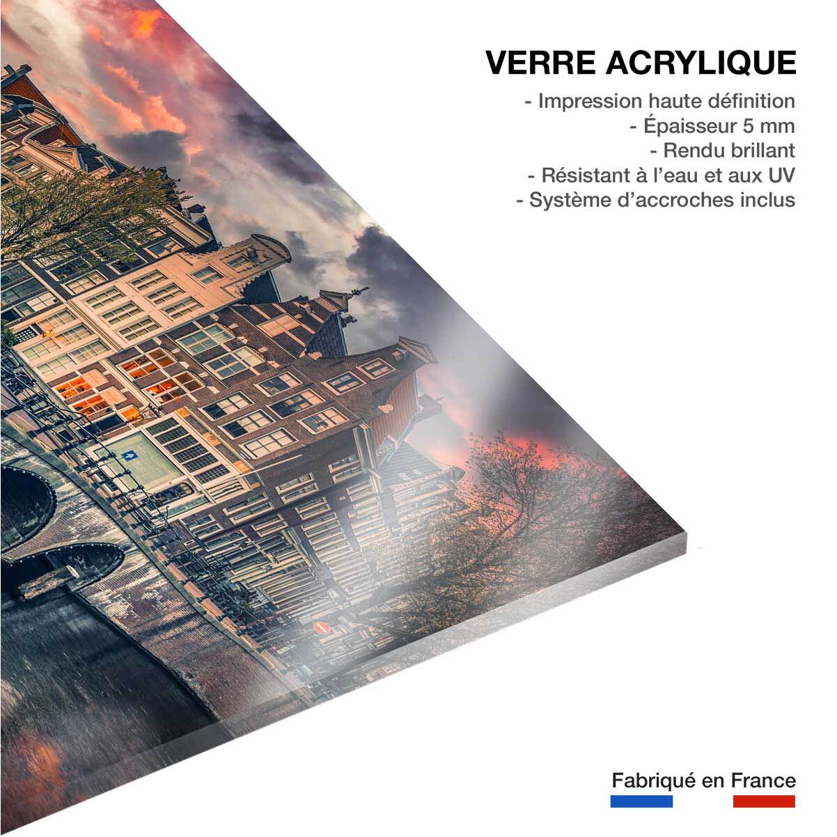 Tableau deco Amsterdam Canaux et ponts Tableau plexiglas