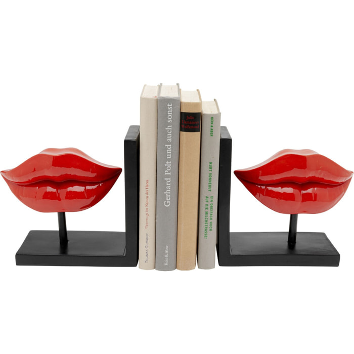 Serre-livres lèvres rouges set de 2 Kare Design