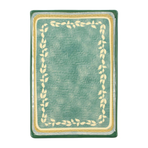 Assiette de présentation rectangulaire en faïence verte CAPRIA