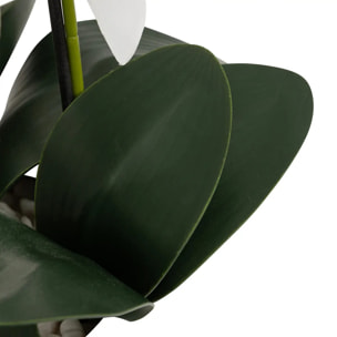 Orchidée artificielle en pot "Mick" pot en céramique blanc H80cm