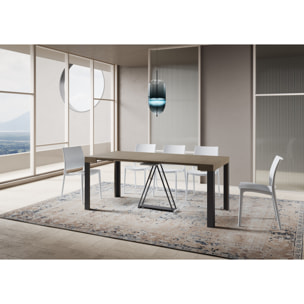 Consola extensible 90x40/300 cm Tarax gris paloma estructura antracita