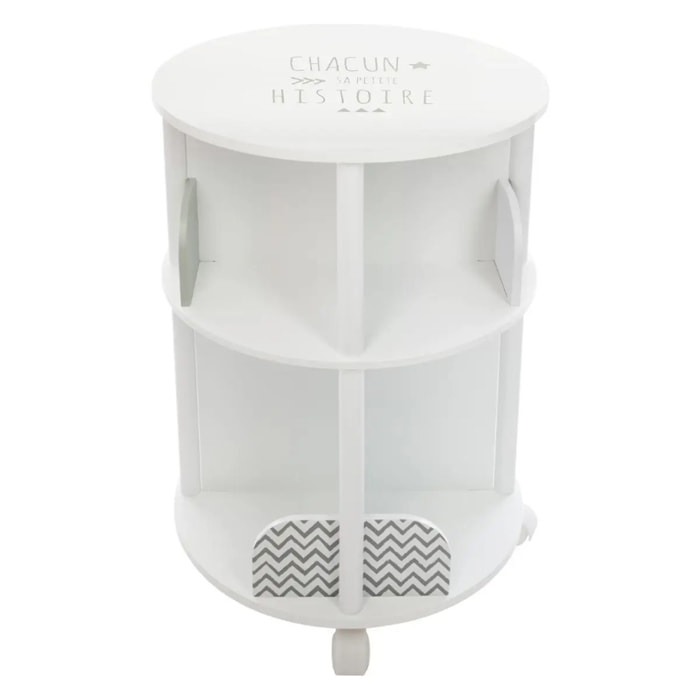 Bibliothèque enfant ronde gris H59cm