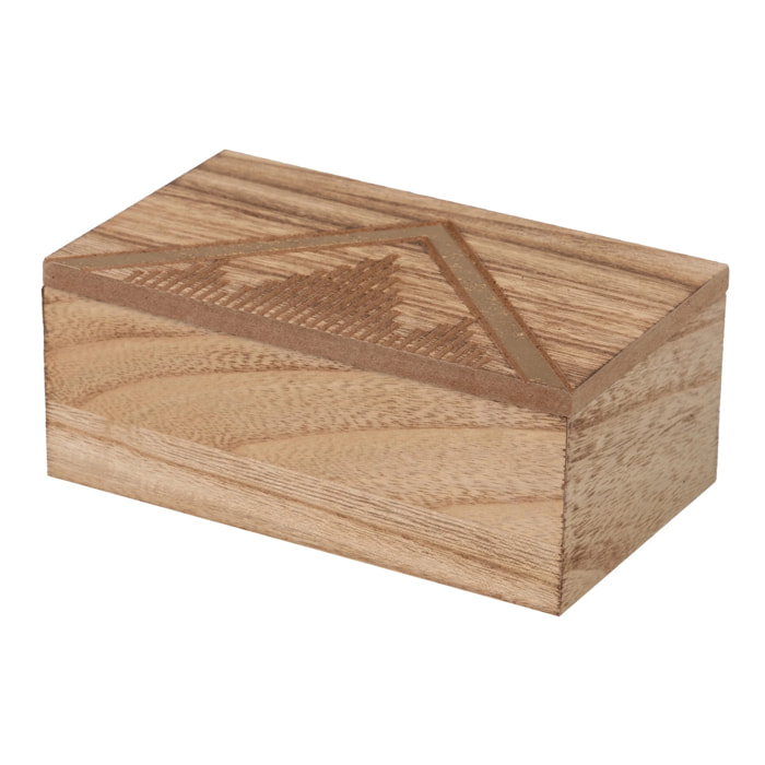 Caja Madera Tallada Natural 17x10x7 Cm