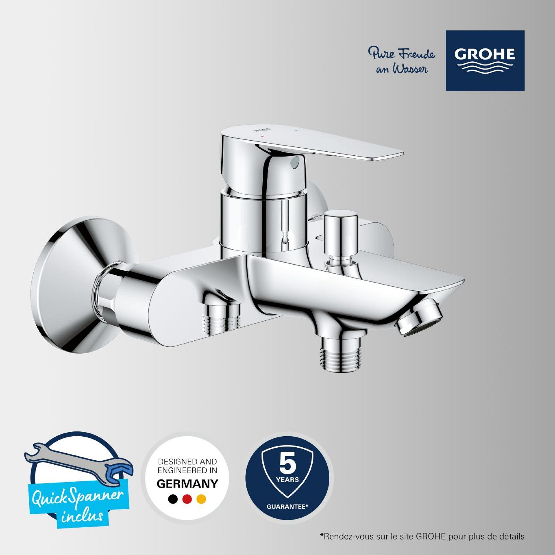 Mitigeur monocommande Bain/Douche Start Edge QuickFix, chromé