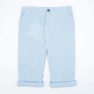 PANTALON LARGO RAYAS AZUL Y BLANCA