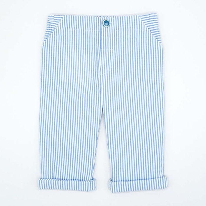 PANTALON LARGO RAYAS AZUL Y BLANCA