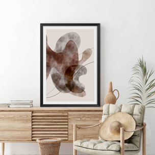 Affiche Organisme abstrait N°2 Affiche + cadre en bois - Noir