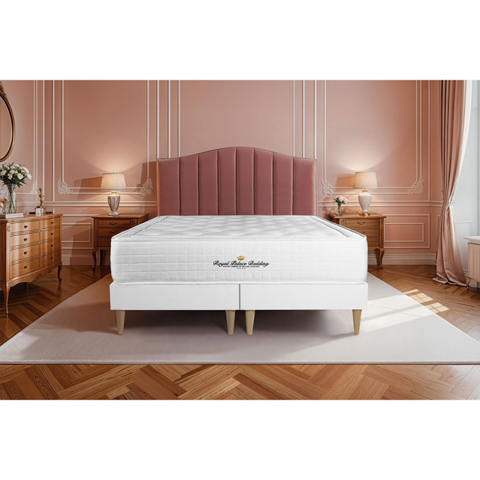Ensemble matelas à mémoire de forme maxi épaisseur Buckingham sommier + Sommier Tapissier multi-lattes cm d'épaisseur - Matelas à Mémoire de forme de 30cm d'épaisseur - Double sommier