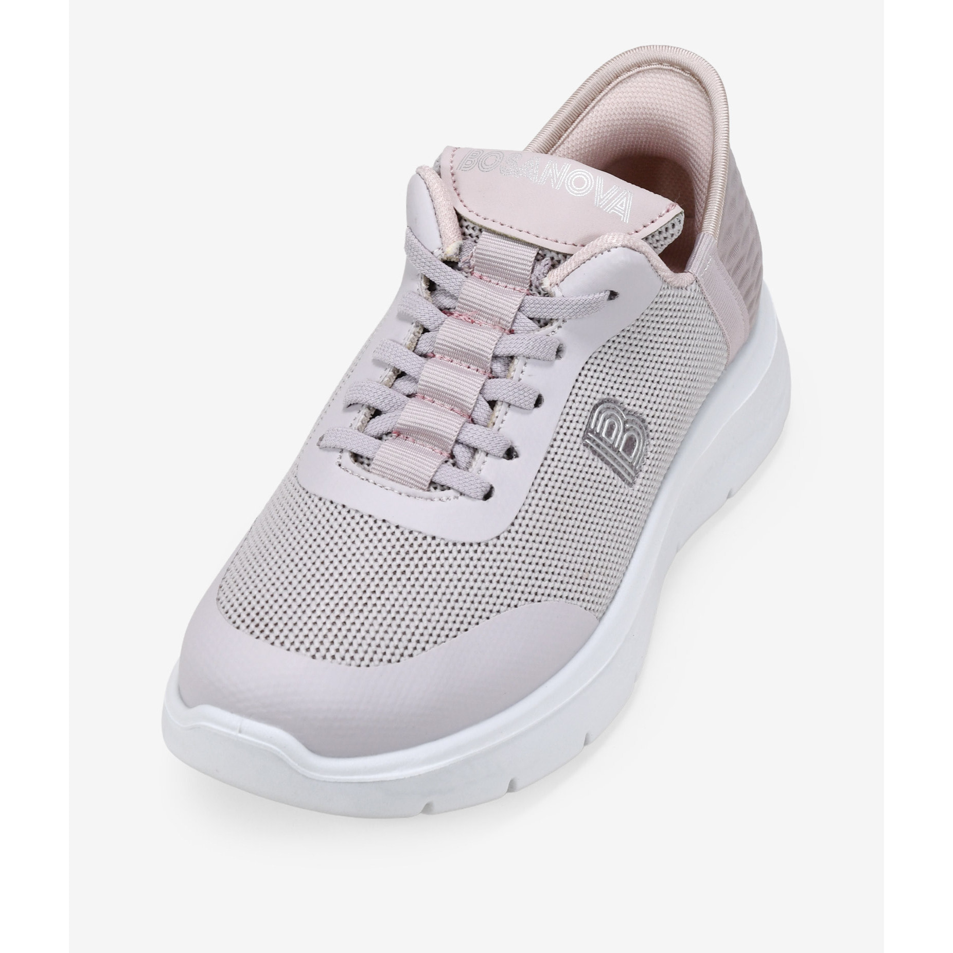 Zapatillas deportivas rosas con cordones elásticos