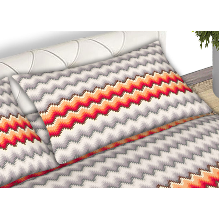 Completo Lenzuola Disegno Trek Arancio CN