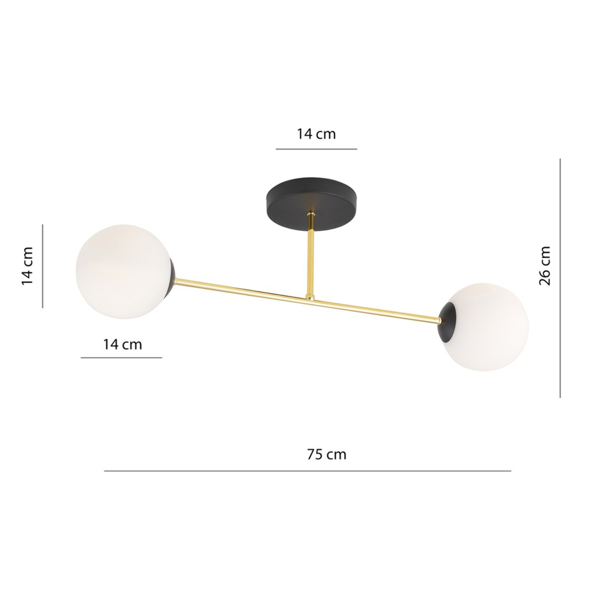 Lampada a sospensione MAGNUM in oro e vetro opalino