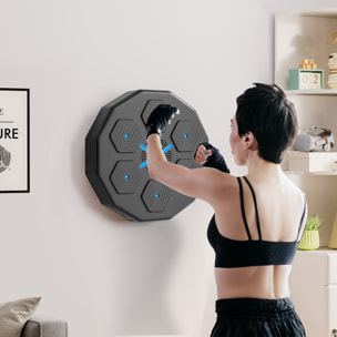 Boxeo Pared Musical con Guantes y Conexión Bluetooth, Máquina Boxeo Musical Pared con Luces LED, para Adultos y Niños en Casa, Oficina, Gimnasio