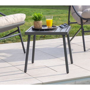 Salon de jardin en acier - 2 places - gris anthracite - LEMAN