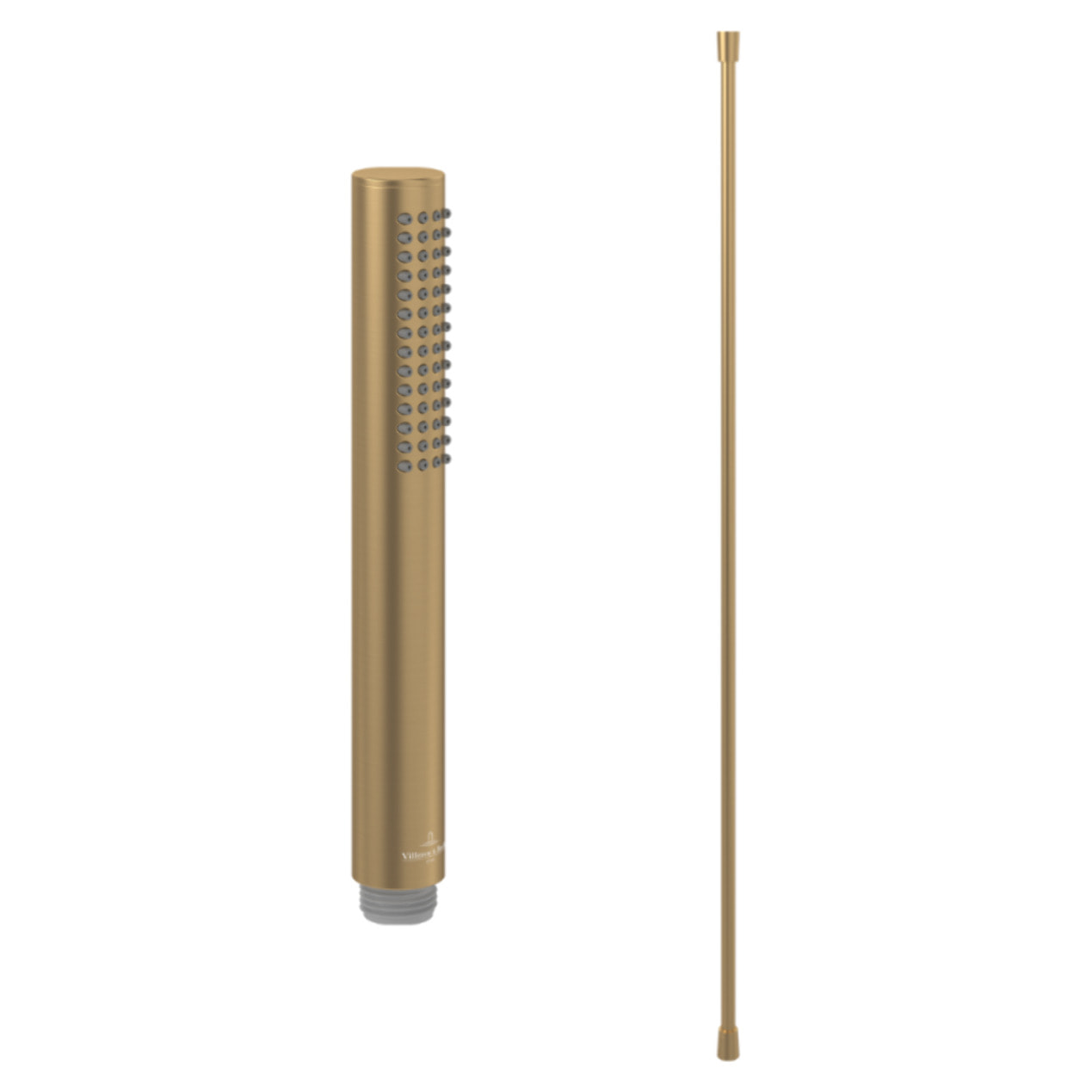 Pommeau de douche VILLEROY & BOCH Verve Showers Stick + Flexible de douche Universal Showers 160 cm Or brossé