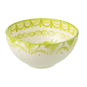 J-Line bol Granada High  - céramique - blanc/vert - large - Ø 28 cm