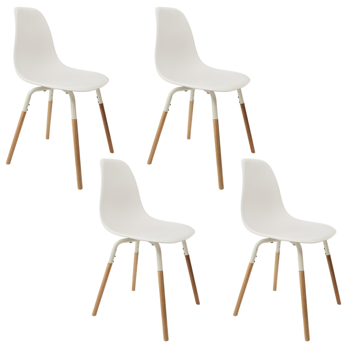Chaise Scandinave Phenix Blanc - Lot De 4
