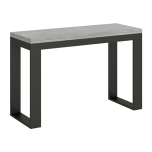 Mesa tipo libro 120x45/90 cm Tecno Double Cemento estructura Antracita