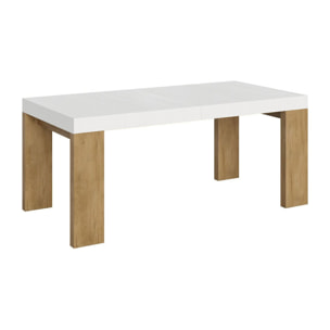 Mesa extensible 90x180/284 cm Roxell Mix tapa Fresno Blanco patas Roble Natural