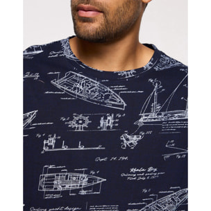 Camiseta Manga Corta Azul Marino - Slaapy