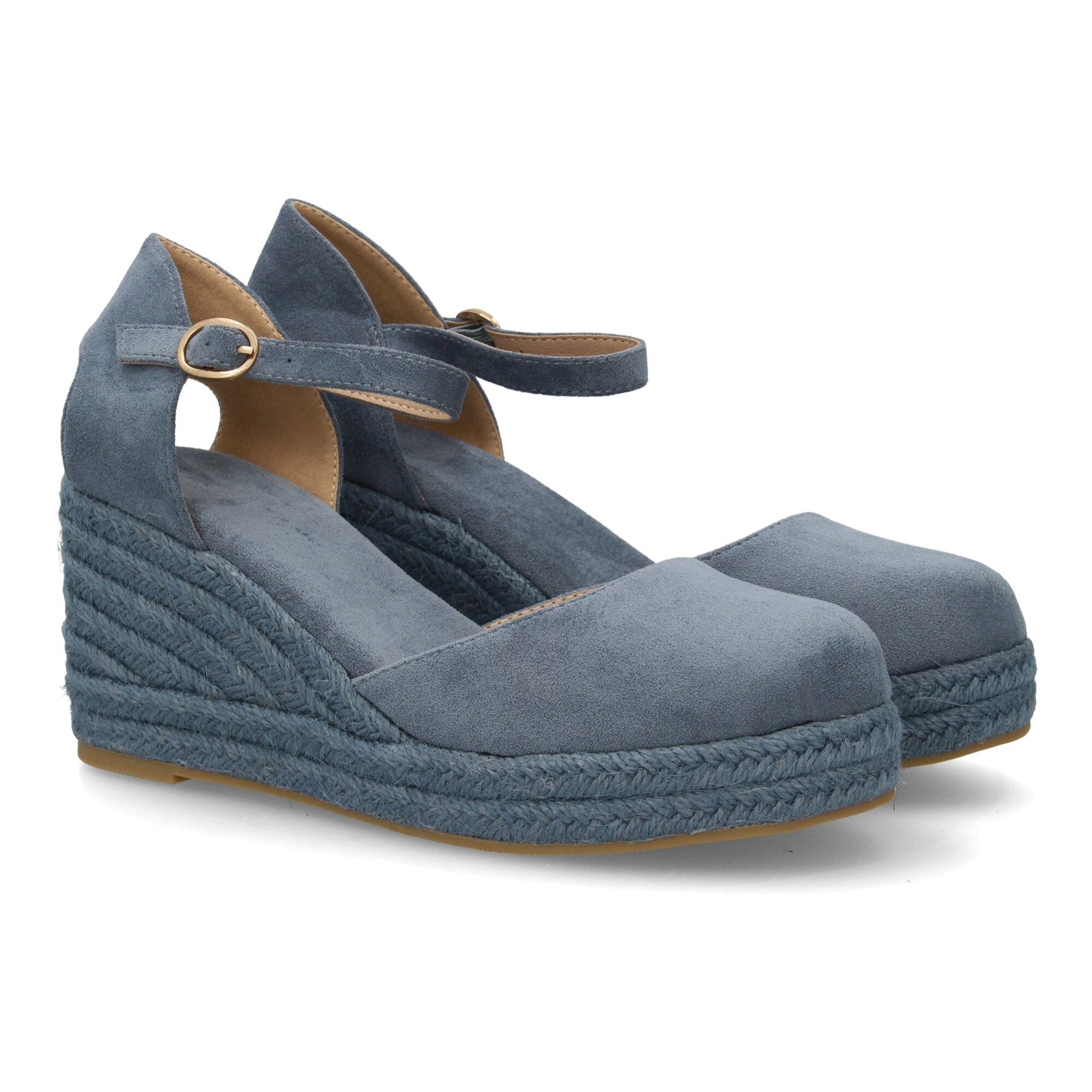 Sandalia de cuña de yute para mujer, comodas y elegantes diseño moderno con el yute en el mismo tono