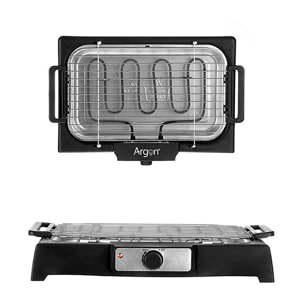 Parrilla eléctrica con termostato regulable. 2000W de potencia. 41x24 cm
