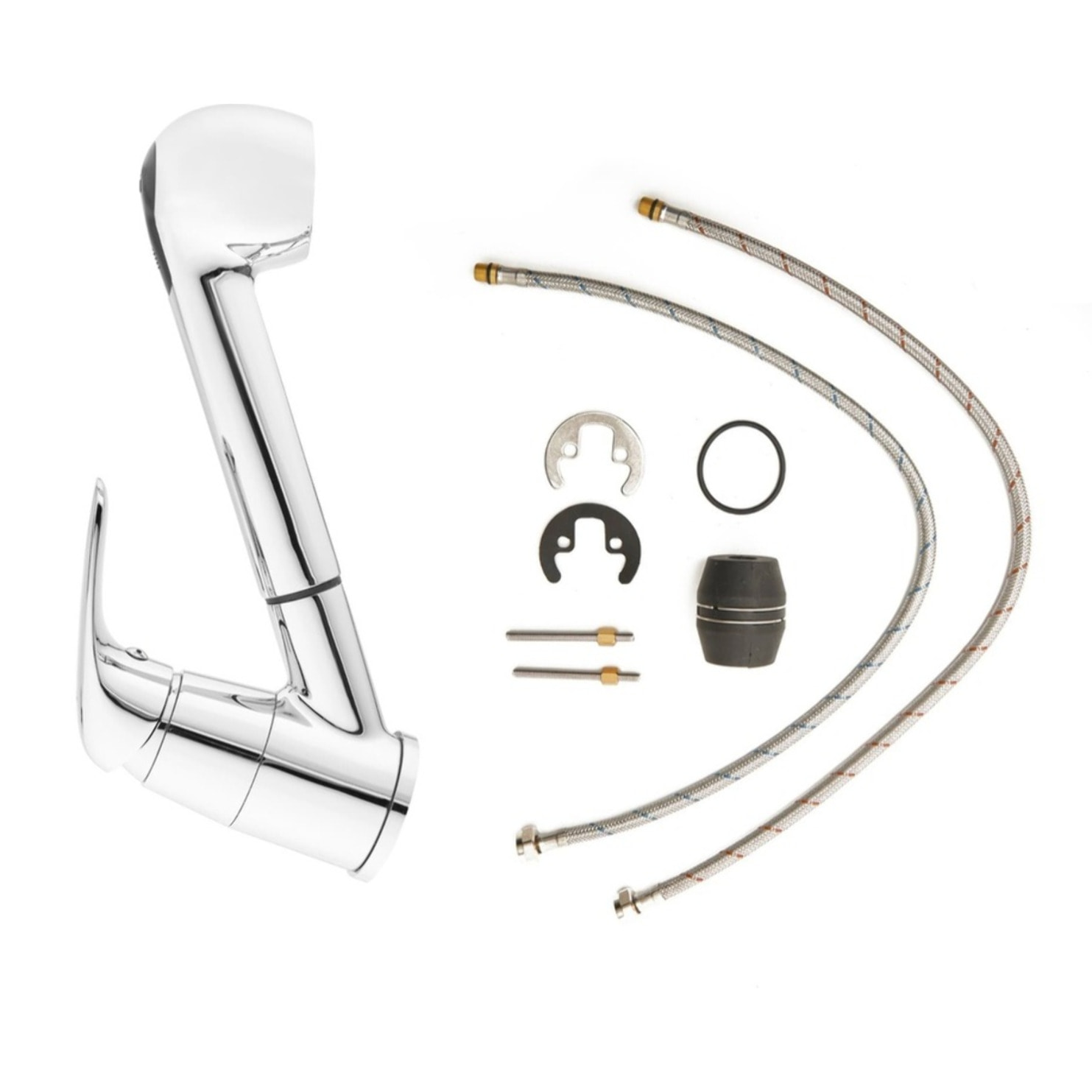 S-Line Pro mitigeur d'évier sur pied avec douchette extractible, 2 jets, chrome (SIKOBSLPRO283)