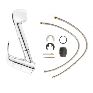 S-Line Pro mitigeur d'évier sur pied avec douchette extractible, 2 jets, chrome (SIKOBSLPRO283)