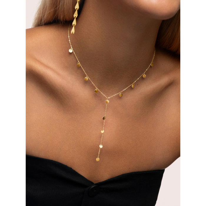 Collana And Mini Moon in Acciaio Placcato Oro