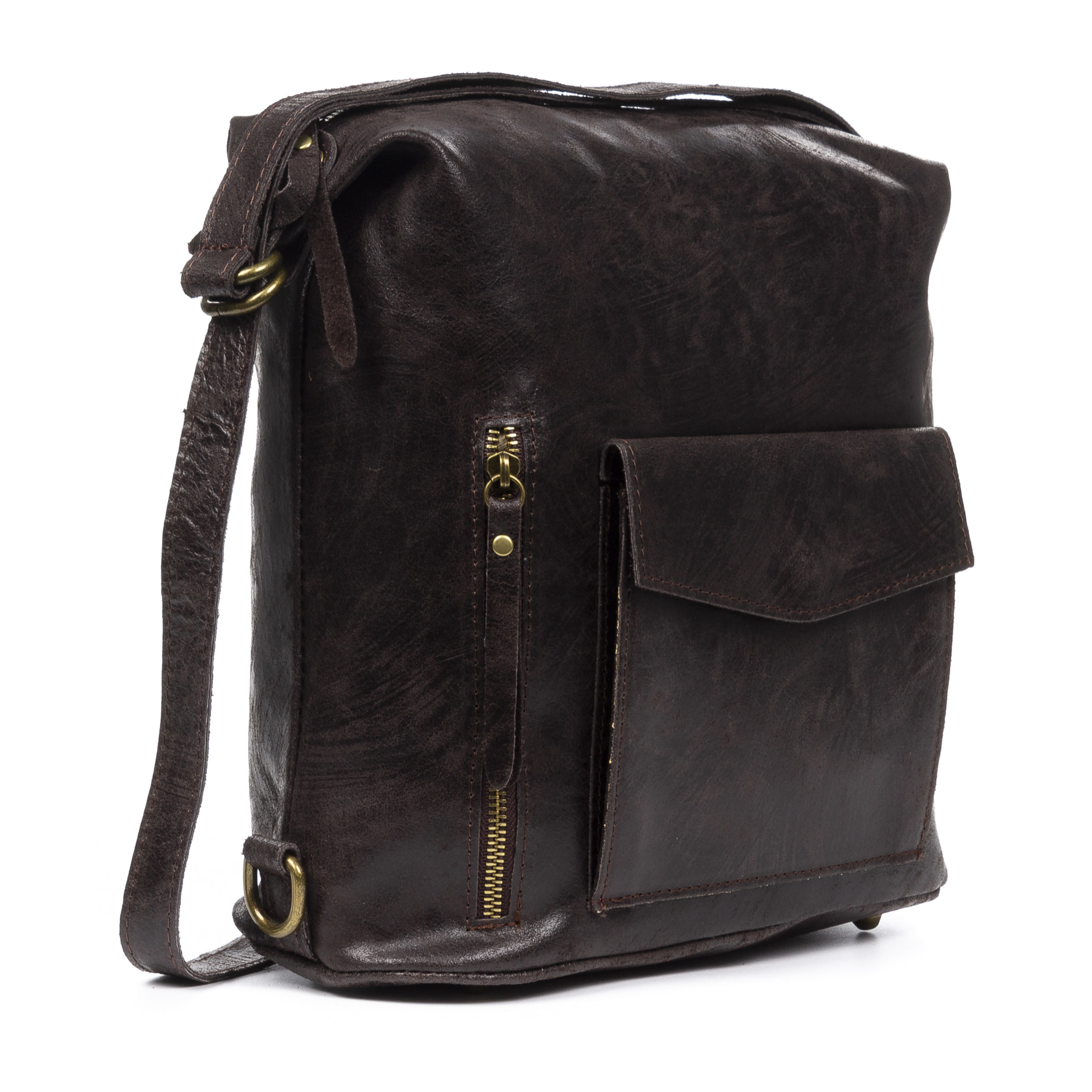 Irene Bolso de Hombro Mochila Mujer.Piel auténtica Gamuza Lavado a la Piedra