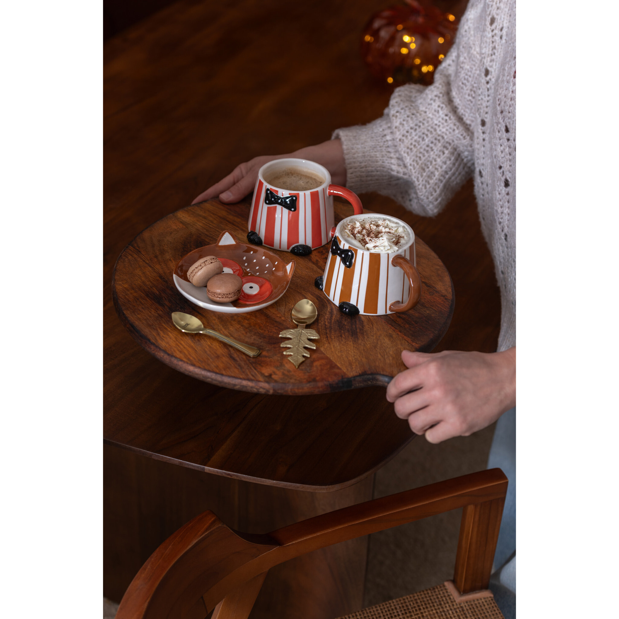 J-Line cuillière Feuille - acier - or - boîte de 4