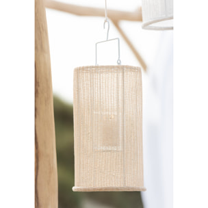 J-Line lanterne Suspendue Cylindre - métal/polyester - beige - large