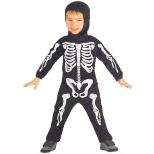 Travestimento Costume Halloween Scheletro Nero Bambino Unisex