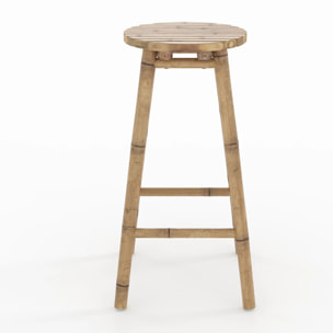 Tabouret de bar extérieur en bambou 74 cm - Polly