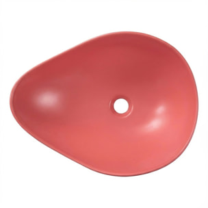 Vasque à poser design asymétrique 50,5 x 38 x 19 cm sans trop-plein rose mat PixL (CEPX5038PM)