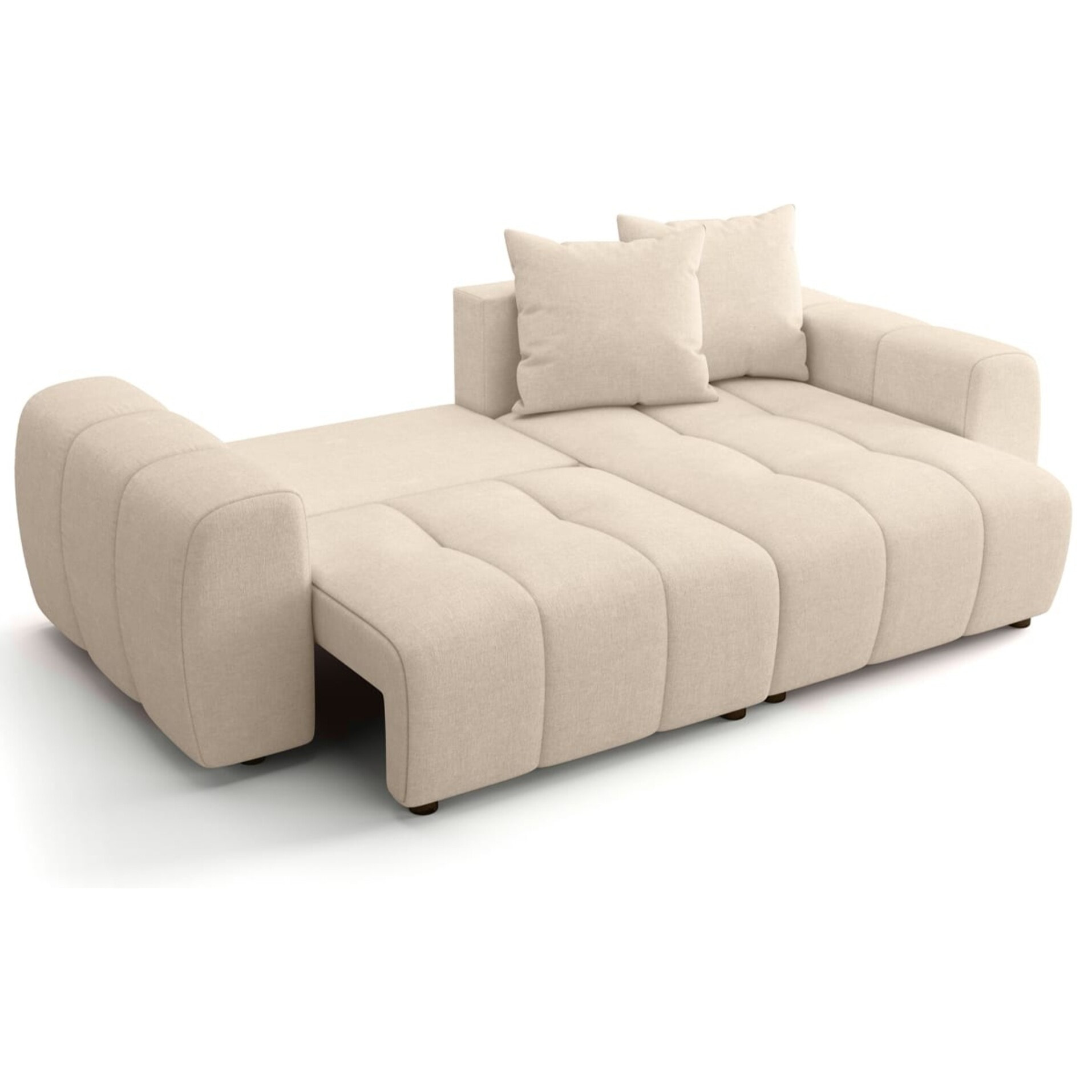 Canapé d'angle convertible réversible 4 places avec coffre de rangement en tissu chenille - RIVOLI