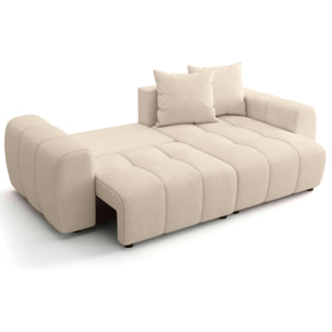 Canapé d'angle convertible réversible 4 places avec coffre de rangement en tissu chenille - RIVOLI