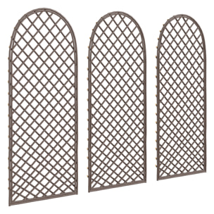 Lot de 3 treillis de jardin arches osier tissé naturel dim. 43 x 2 x 112 cm