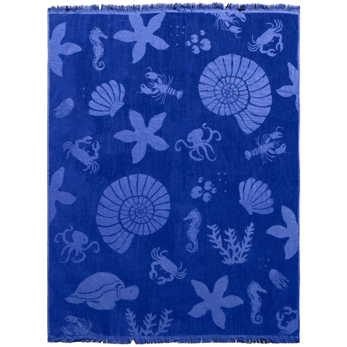 Serviette de plage éponge velours Jacquard ciselée - Starfish - 140x180cm - 340g/m²