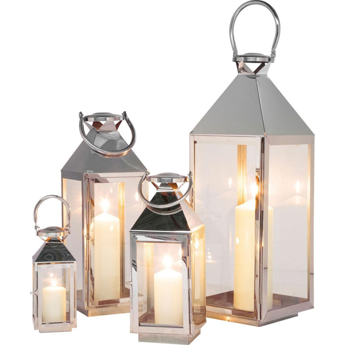 Lanternes Giardino set de 4 argentées Kare Design