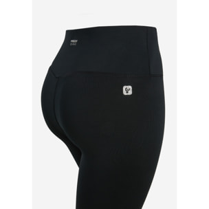 Leggings fitness 7/8 vita alta in tessuto tecnico nero