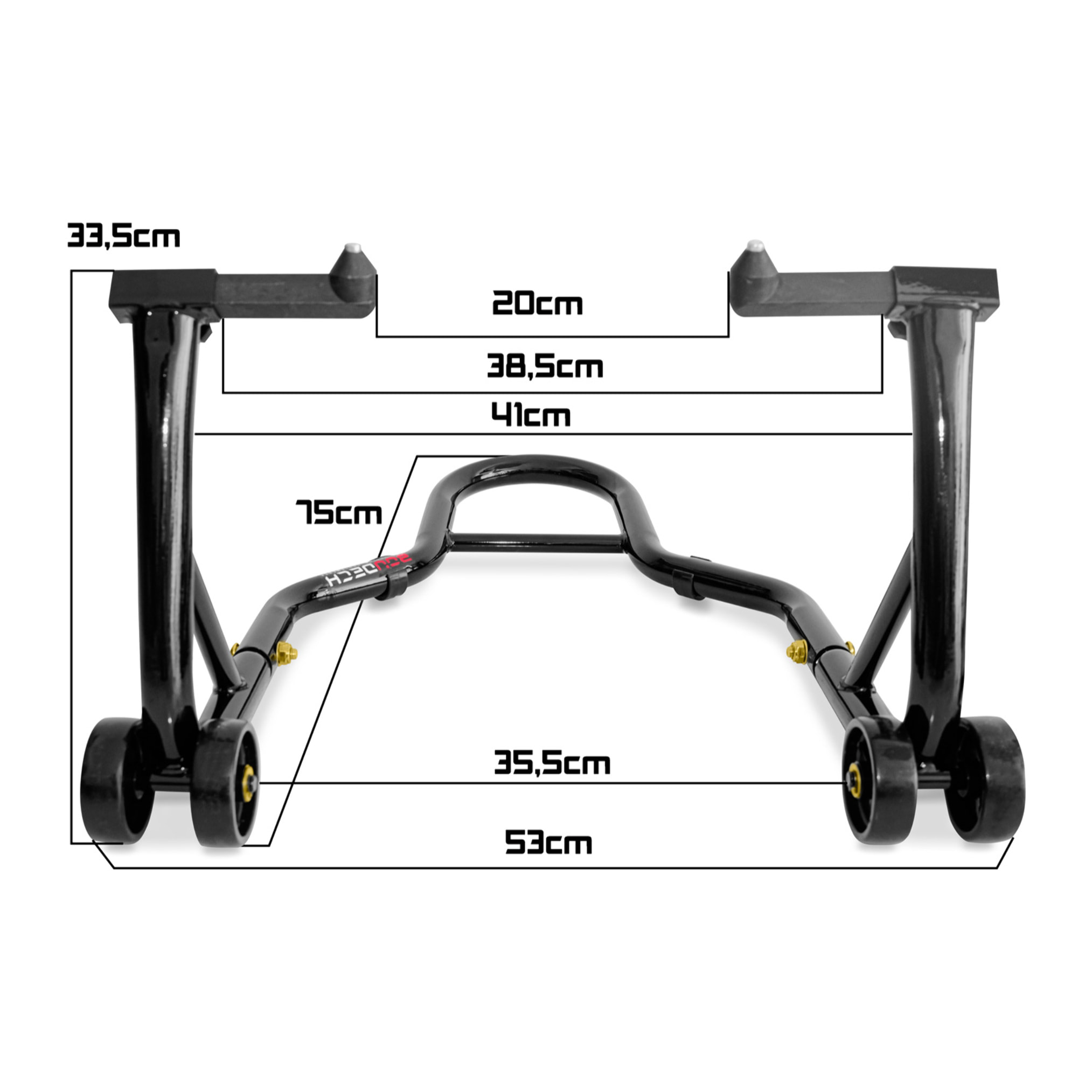 Motorlock - Coppia di supporti alzamoto anteriore e posteriore fino a 400kg - piastre regolabili