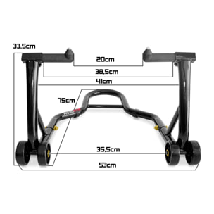 Motorlock - Coppia di supporti alzamoto anteriore e posteriore fino a 400kg - piastre regolabili